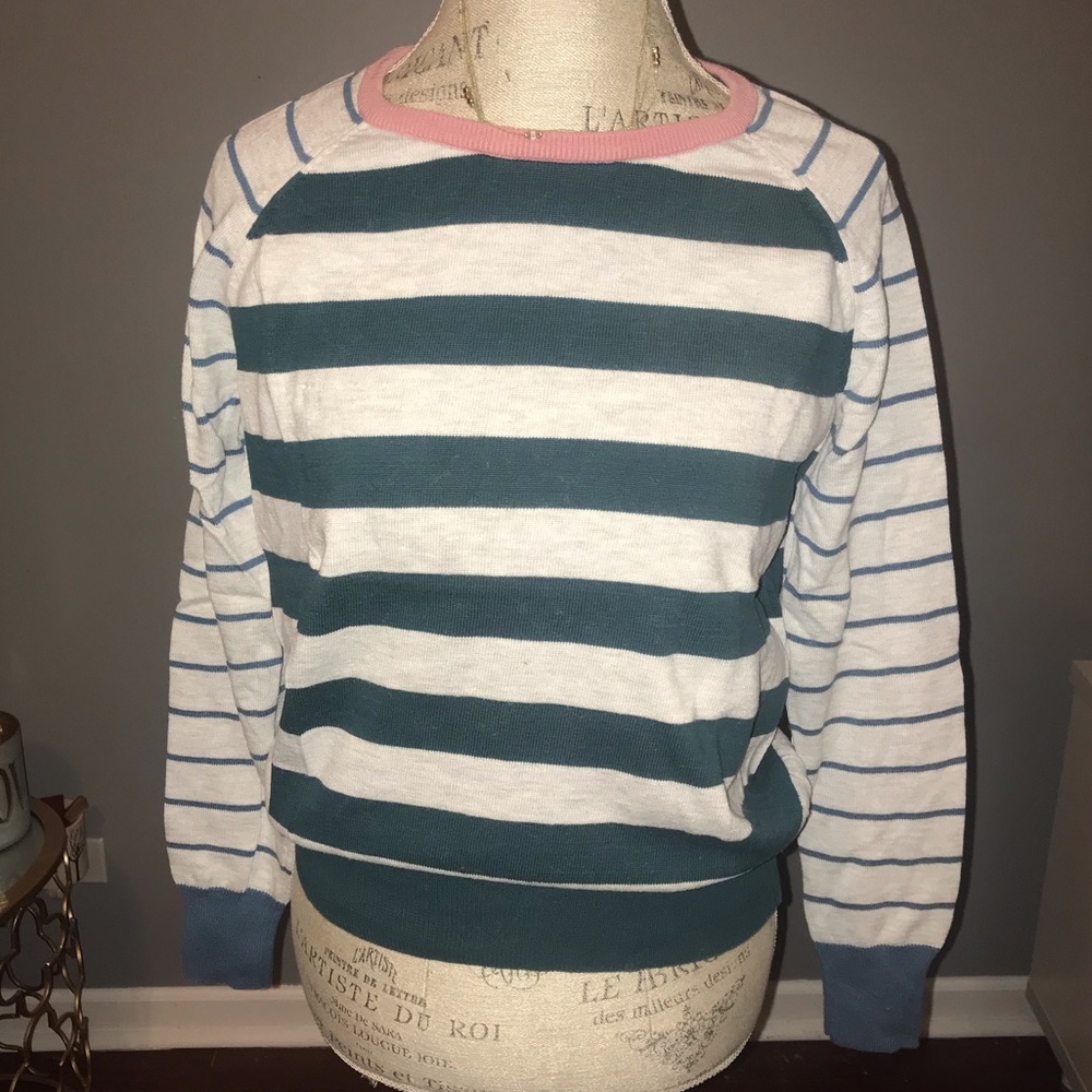 Striped summer & sage sweater